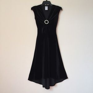 B Darlin - Black Velvet Evening Dress